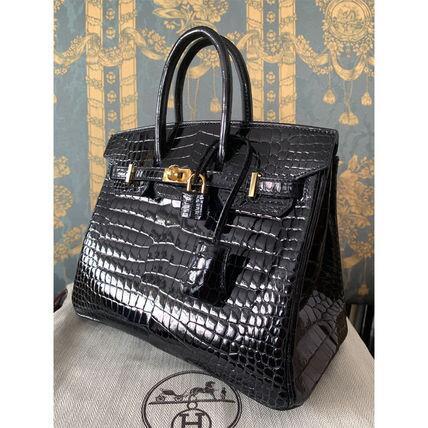 HERMES バーキン25 ポロサス クロコダイル ニロティカス 黒G金具