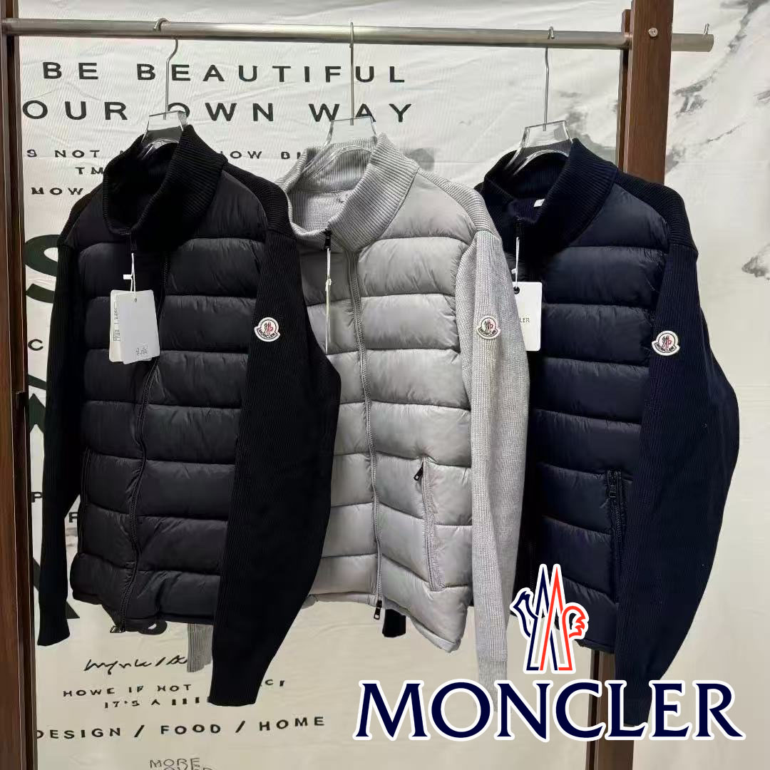 MONCLER 26秋冬新作 異素材MIX ダウン入りカーディガン