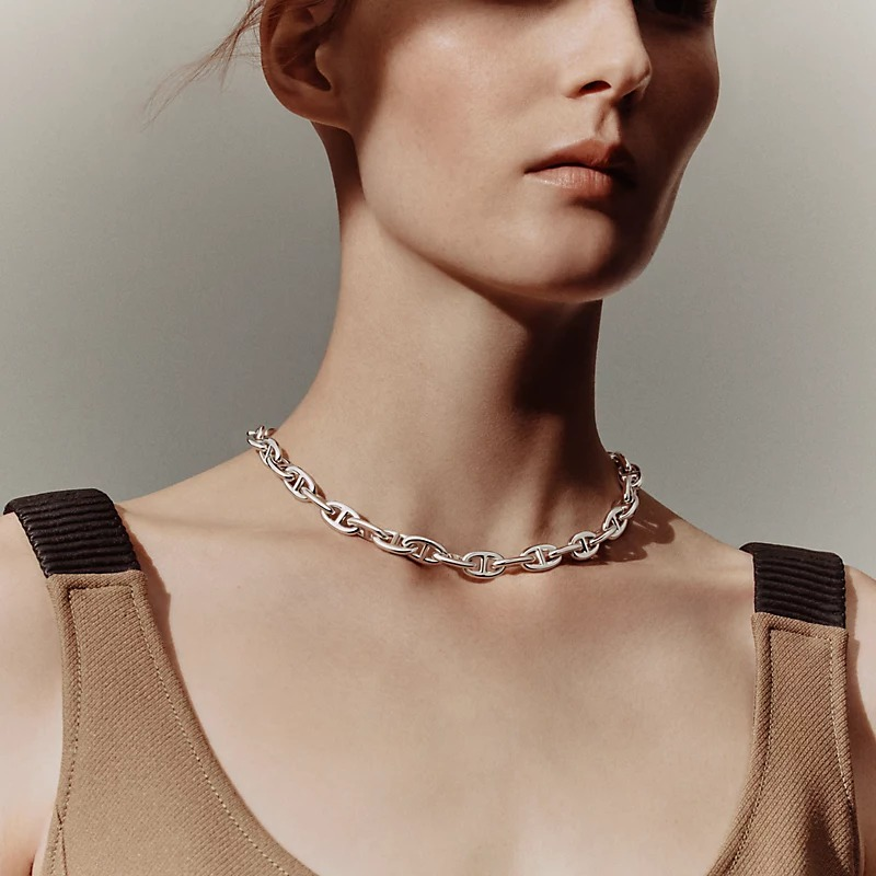 【人気オシャレ】■HERMES シェーヌダンクル ネックレス GM