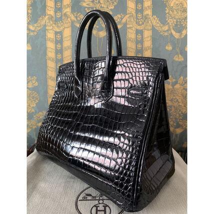 HERMES バーキン25 ポロサス クロコダイル ニロティカス 黒G金具