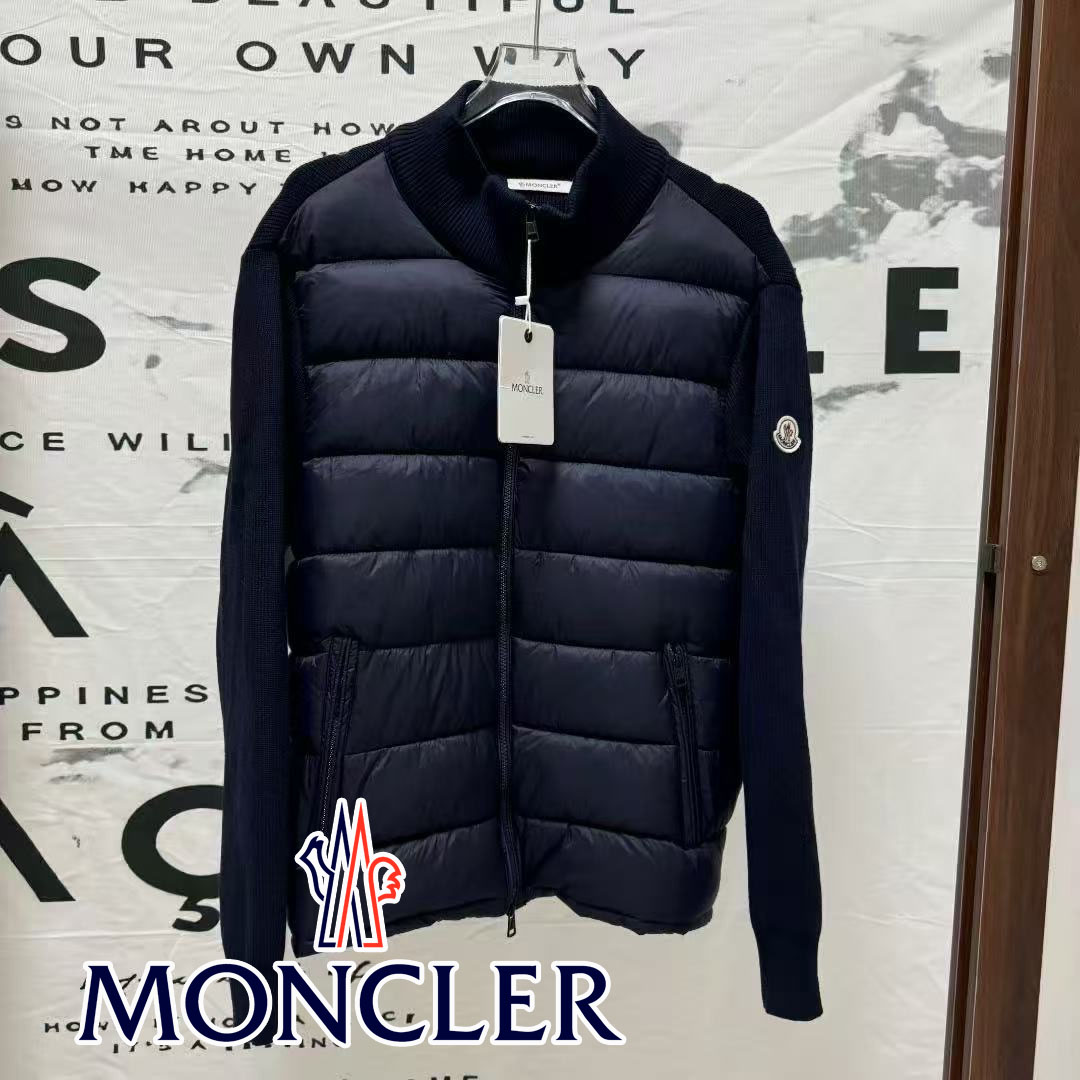 MONCLER 26秋冬新作 異素材MIX ダウン入りカーディガン