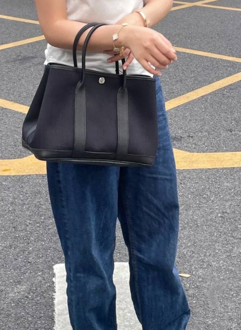 【使い勝手◎キャンバス /Noir】HERMES ガーデンパーティー36 PM