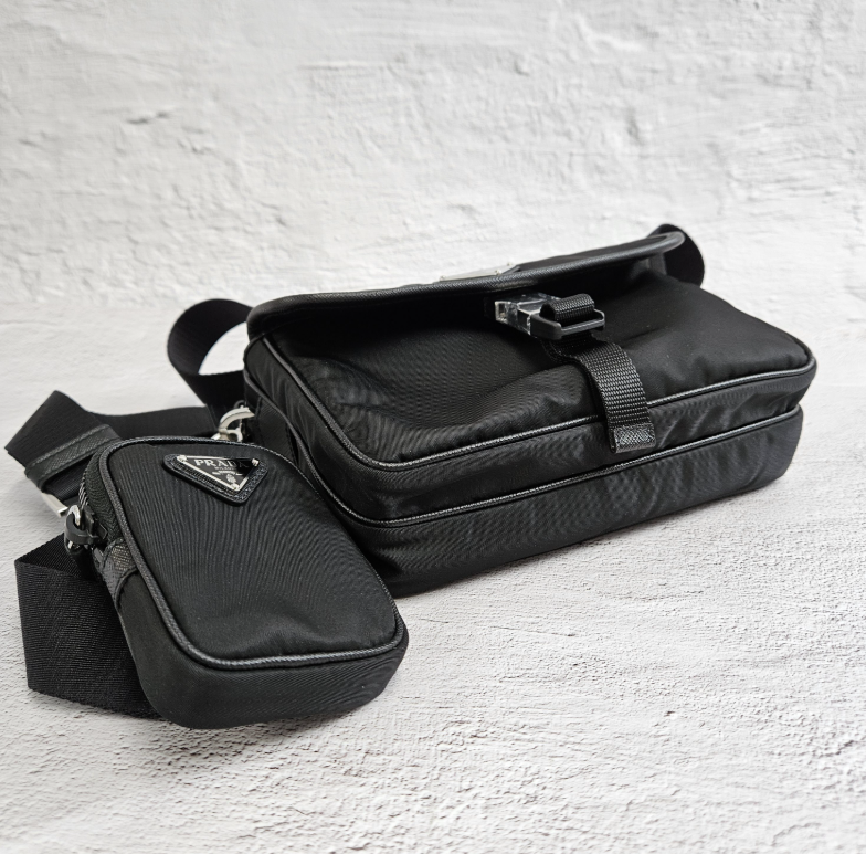 関税込★PRADA★Re-Nylon サフィアーノレザーショルダーバッグ