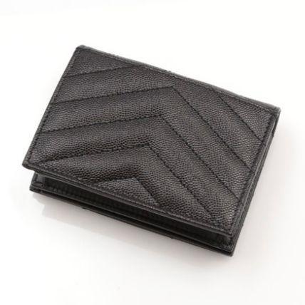 【Y S L】LOU マテラッセ二つ折り財布 ブラック (64107806)