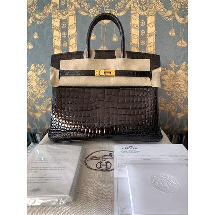 HERMES バーキン25 ポロサス クロコダイル ニロティカス 黒G金具