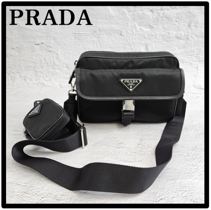 関税込★PRADA★Re-Nylon サフィアーノレザーショルダーバッグ