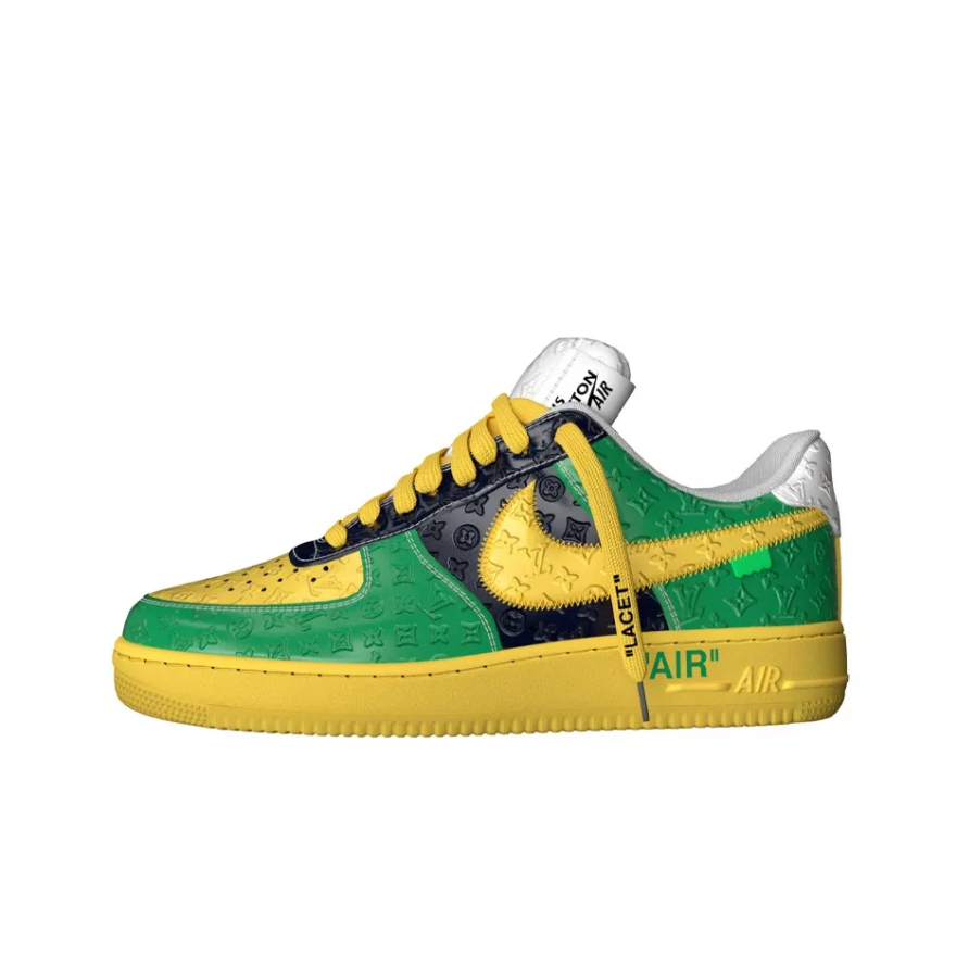 【新商品発売】【今年の新商品】Louis Vuitton Nike Air Force 1 Low By Virgil Abloh Black Metallic Silver【本物保証】【代金引換】