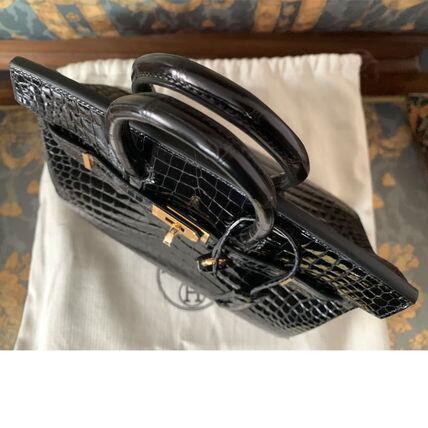 HERMES バーキン25 ポロサス クロコダイル ニロティカス 黒G金具