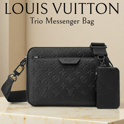 *LV*トリオメッセンジャーバッグ ブラックモノグラム