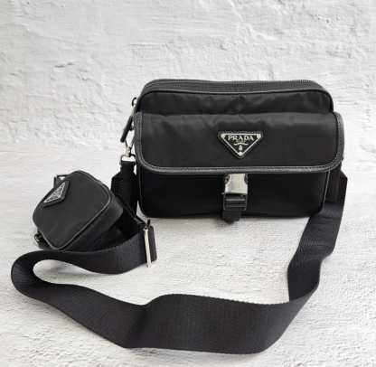 関税込★PRADA★Re-Nylon サフィアーノレザーショルダーバッグ