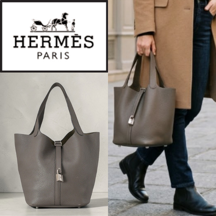 【Hermes】ピコタンロック 22 MM グレー シルバー金具・中古