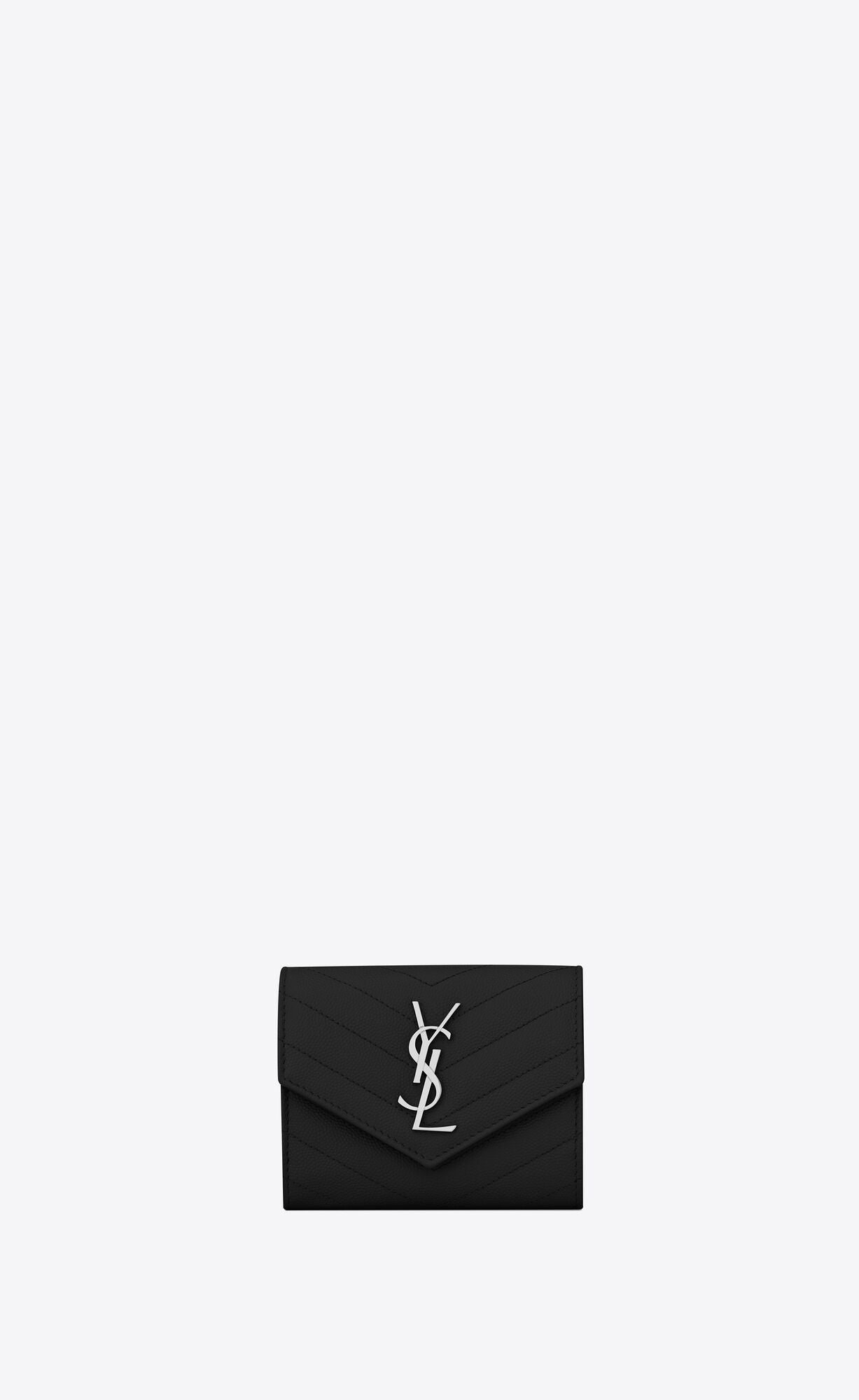 MONOGRAM黒い粒状のジャガード革短い三つ折り財布
