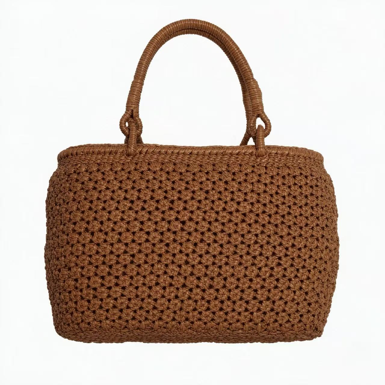 100-M Handwoven Wild Grape Rattan Crossbody Bag, Natural Woven Shoulder Purse
