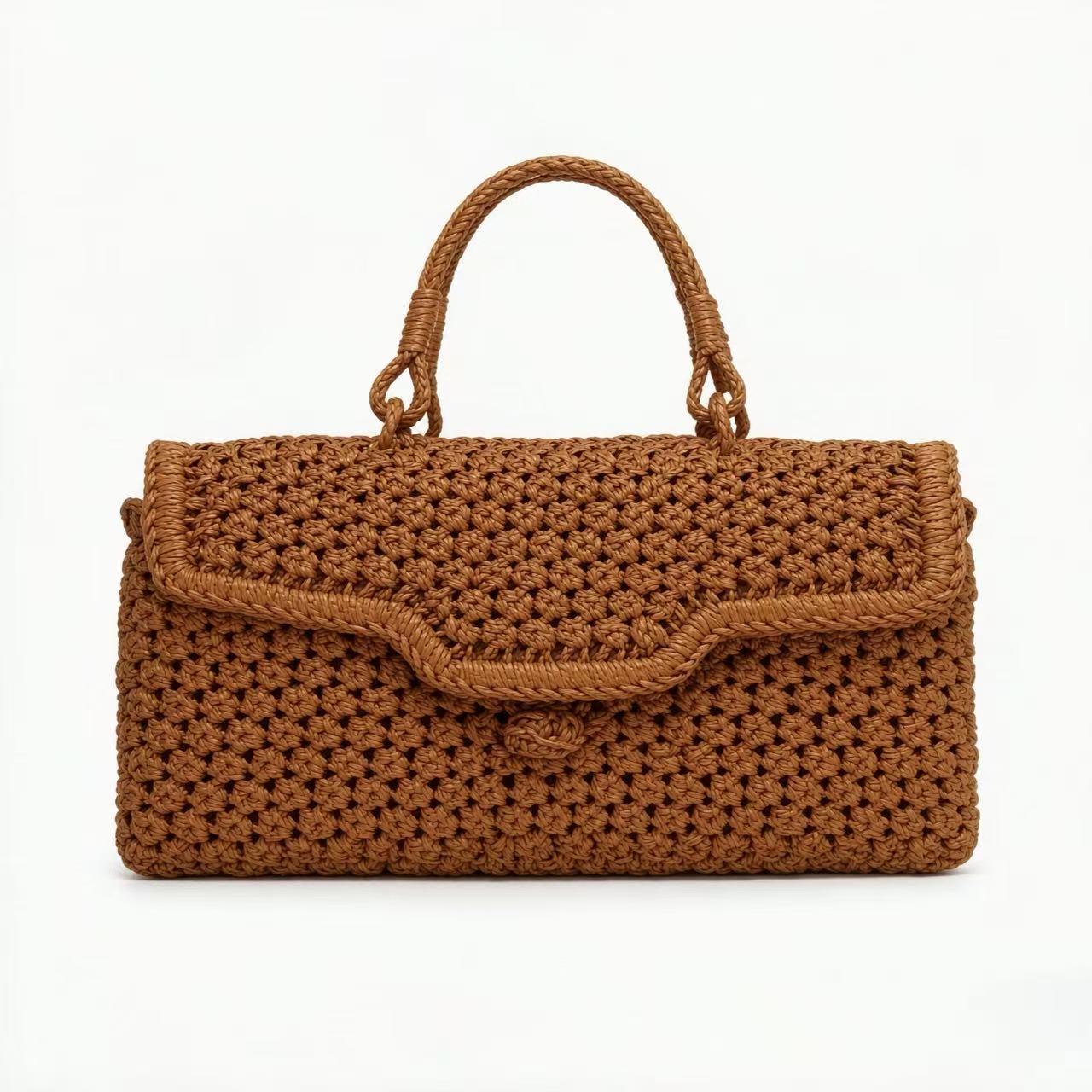English：Handwoven 3mm Second Skin Rattan Clutch Wallet with Cotton Lining
