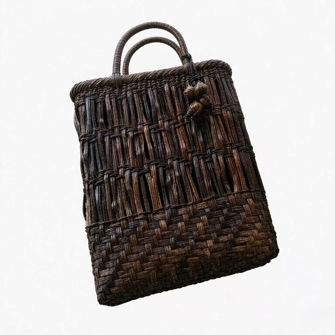 Long Rattan Birdcage Storage Basket