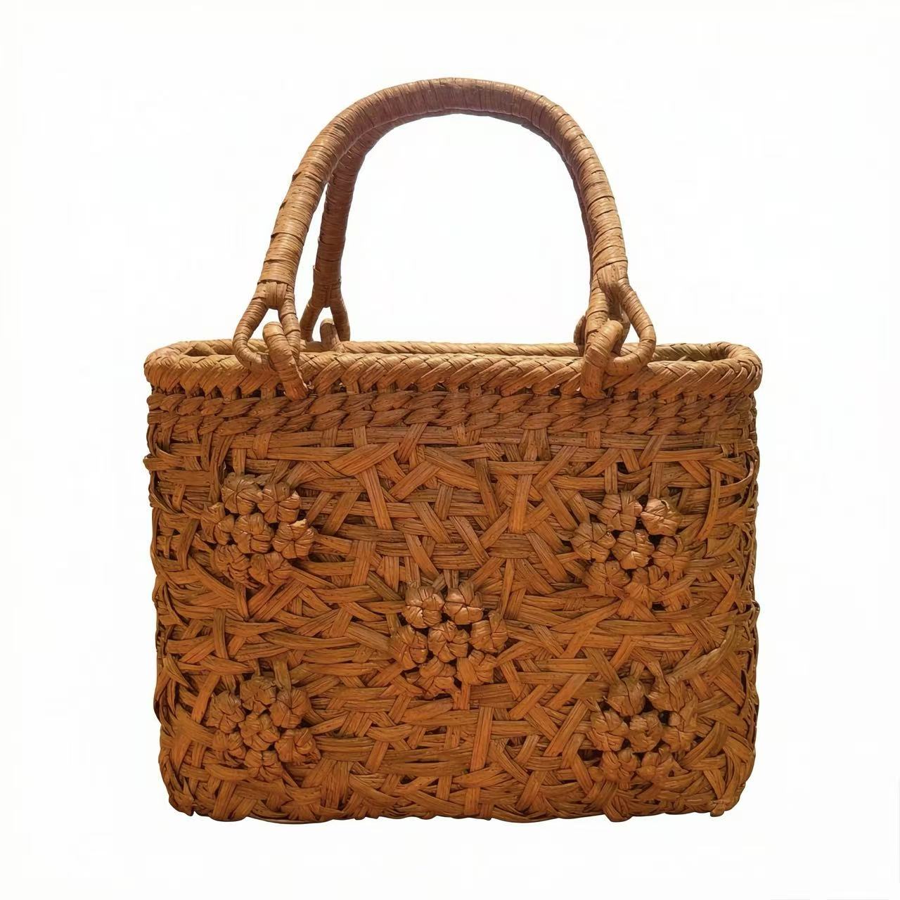  English：Handwoven Second Rattan Handbag Style No.7