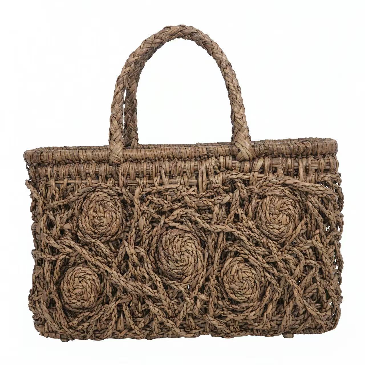 Wide Raw Rattan Handwoven Tote Bag Item 3011.548