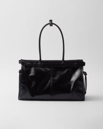 「PRADA ボニー ラージ レザー ハンドバッグ – 超人气！洗練されたデザインで魅力的な印象」