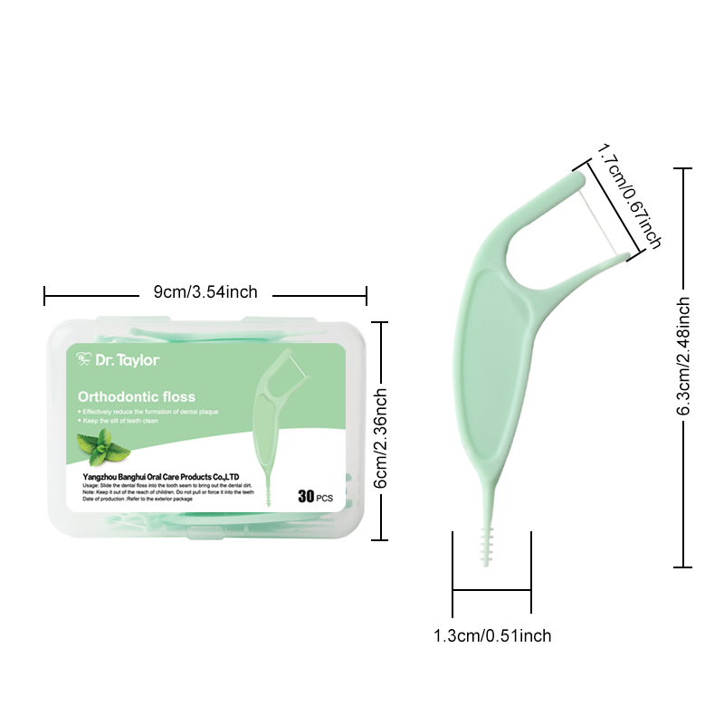Orthodontic Dental Floss Picks 30pcs/Box – Ready Stock | Low MOQ Custom Logo & Packaging