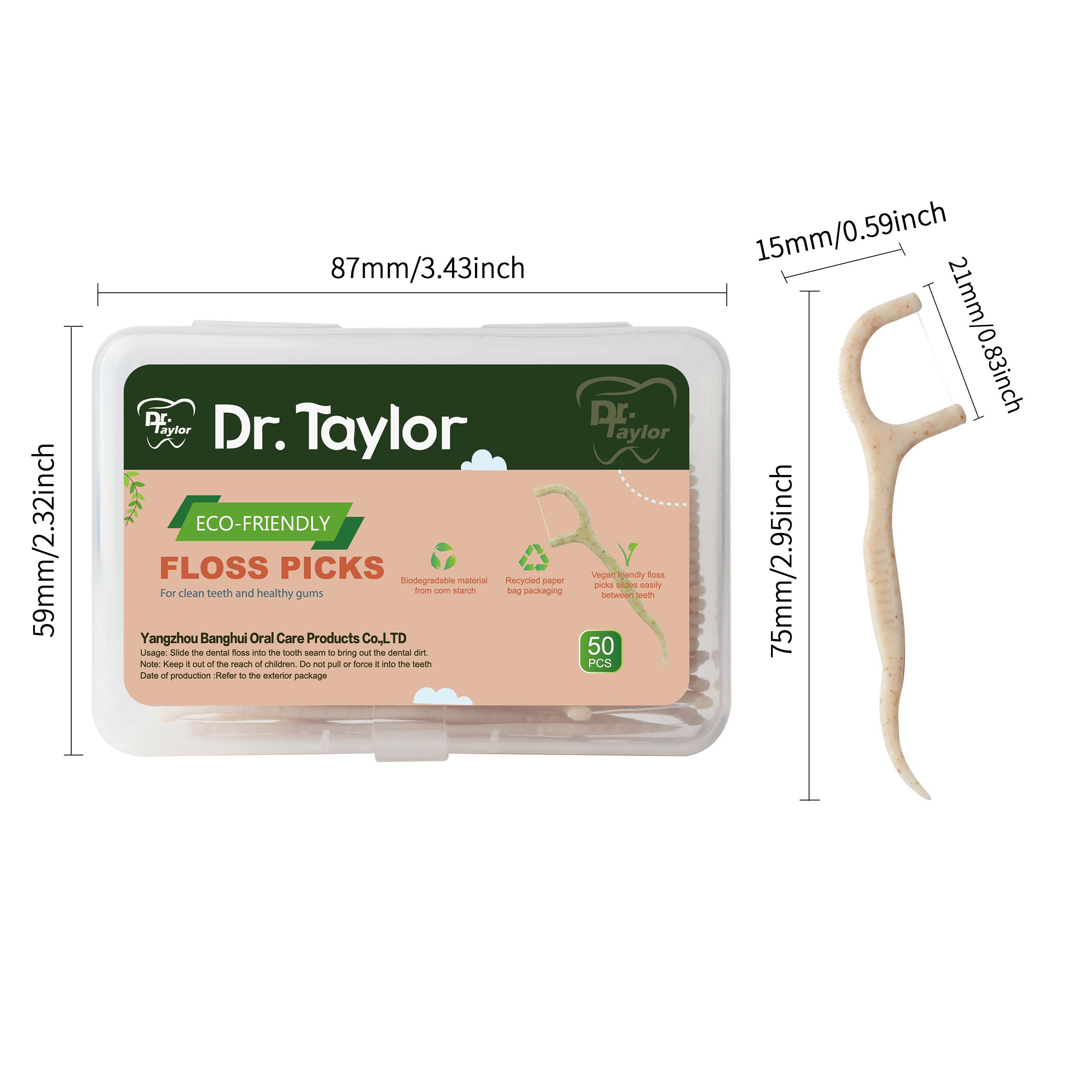 Eco-Friendly Wheat Straw Floss Picks – Sustainable Dental Floss Sticks, Plastic-Reduced Oral Care for Everyday Cleaning