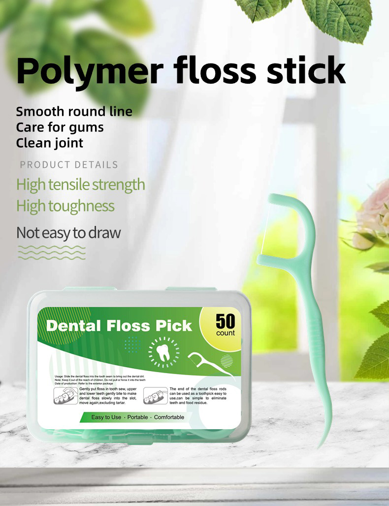Custom Mint Dental Floss Picks, 50 Count/Box – Logo & Packaging Customization