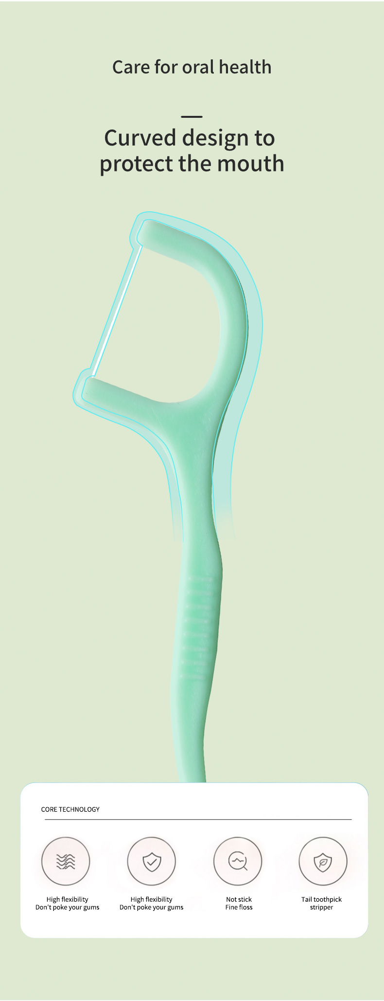 Custom Mint Dental Floss Picks, 50 Count/Box – Logo & Packaging Customization