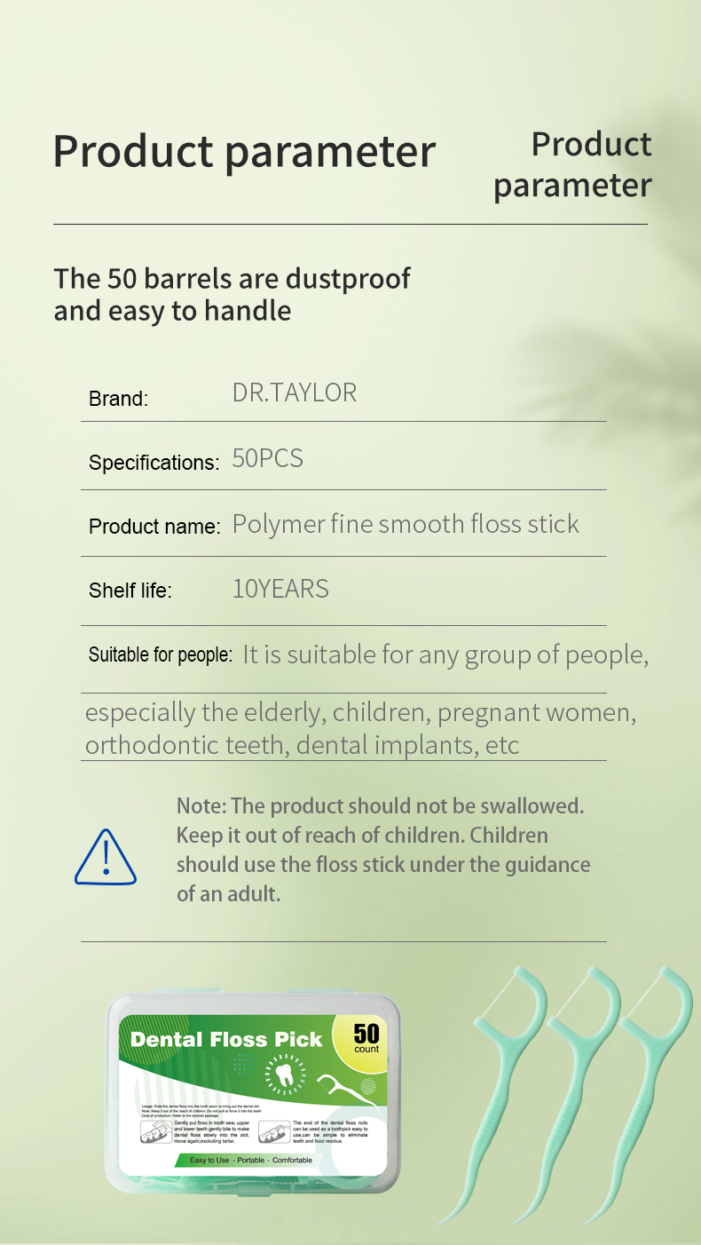 Custom Mint Dental Floss Picks, 50 Count/Box – Logo & Packaging Customization