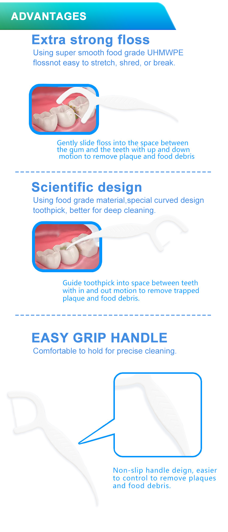 Portable Dental Floss Picks 10pcs/Pack – Ready Stock | Low MOQ Custom Logo & Packaging