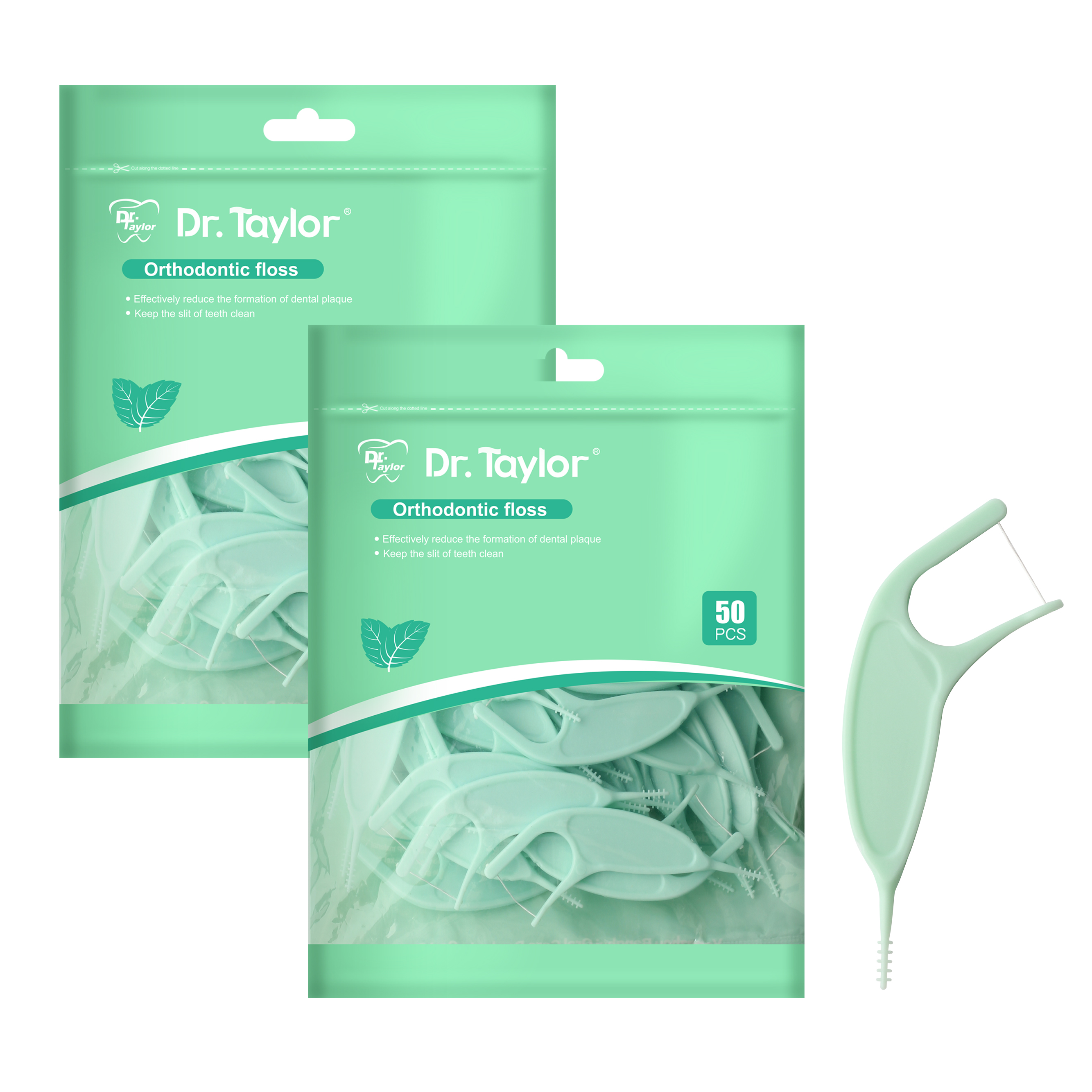Orthodontic Dental Floss Picks 50pcs/Bag– Ready Stock | Low MOQ Custom Logo & Packaging