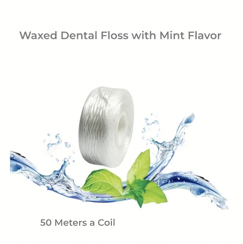 Customisable, private-label portable nylon or polymer ultra-fine dental floss rolls