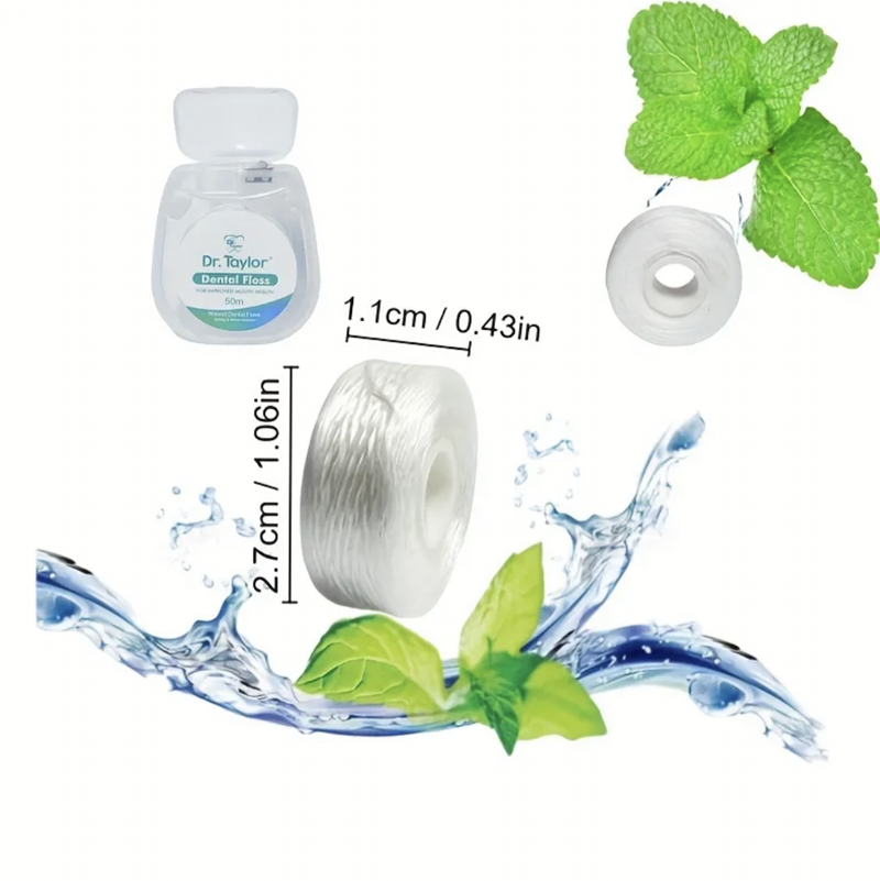 Customisable, private-label portable nylon or polymer ultra-fine dental floss rolls
