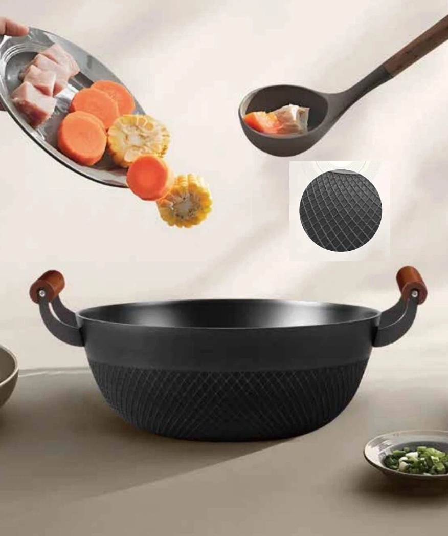 Carved Cast Iron Stew Pot