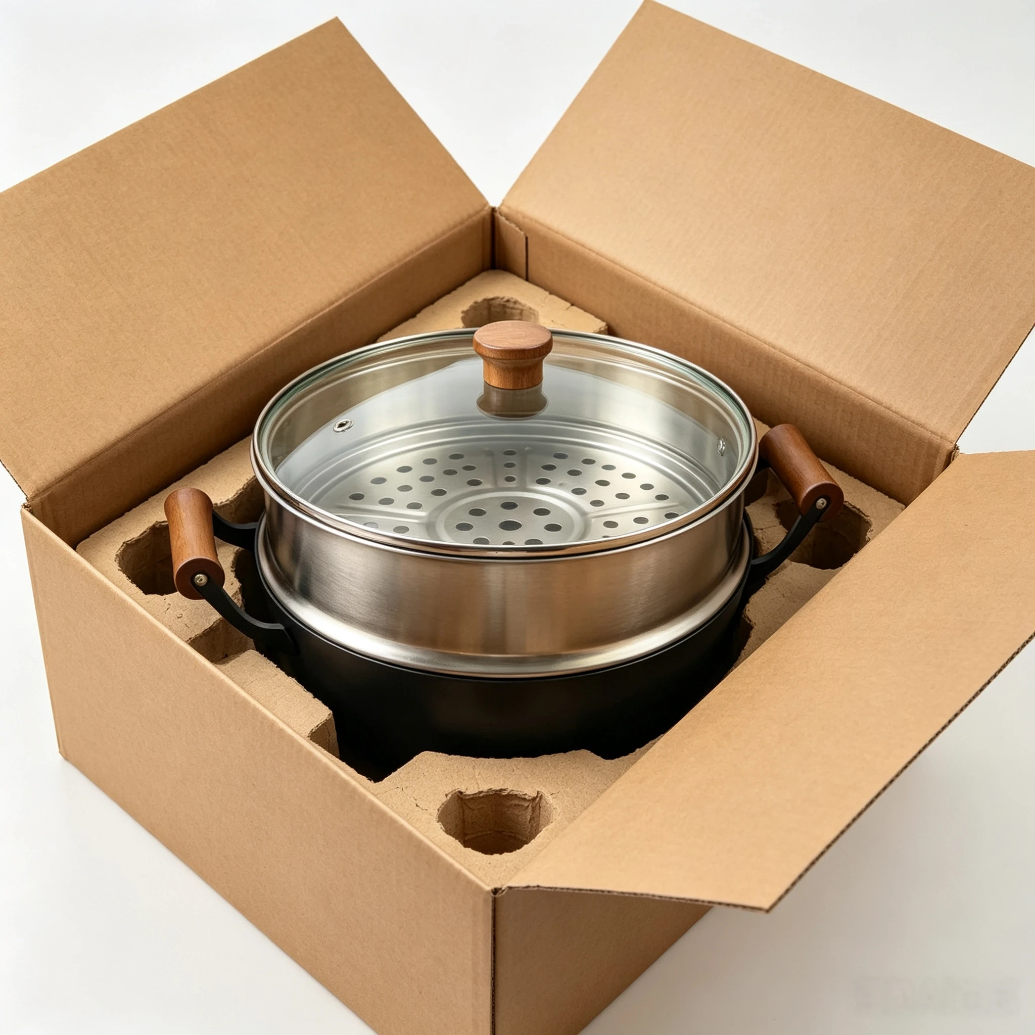 Multi-functional Stew Pot with Amber Glass Lid & Steamer Insert, Gift Box, 3 Sizes
