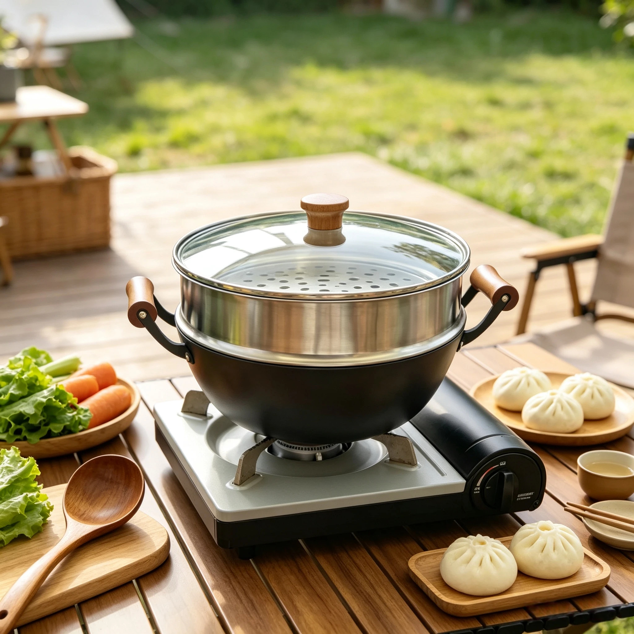 Multi-functional Stew Pot with Amber Glass Lid & Steamer Insert, Gift Box, 3 Sizes