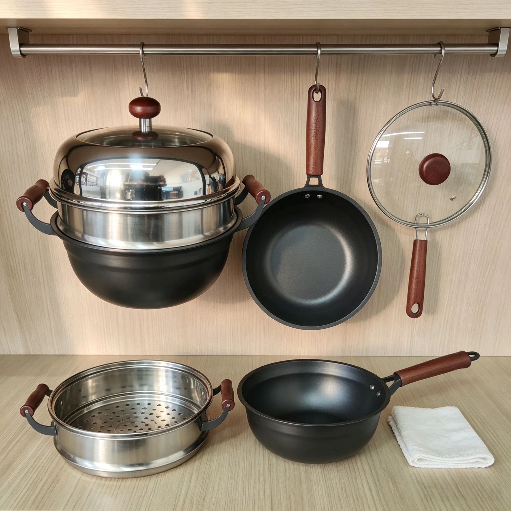 Apple-Shaped Tall-Lid Stew Pot  With Steamer Insert/Tray