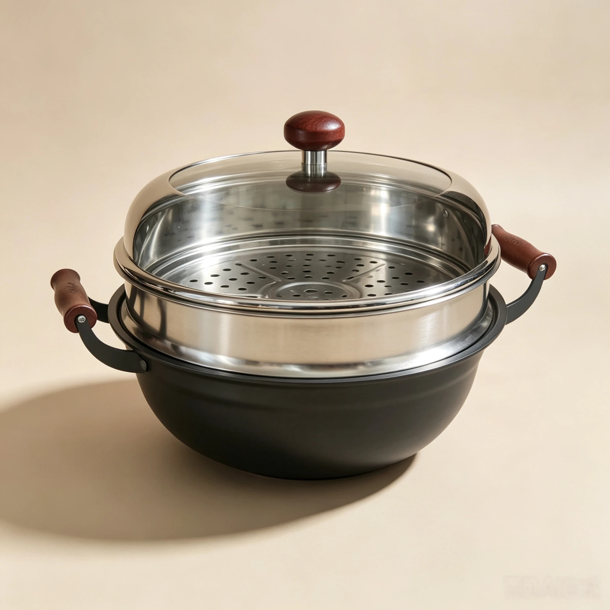 Apple-Shaped Tall-Lid Stew Pot  With Steamer Insert/Tray