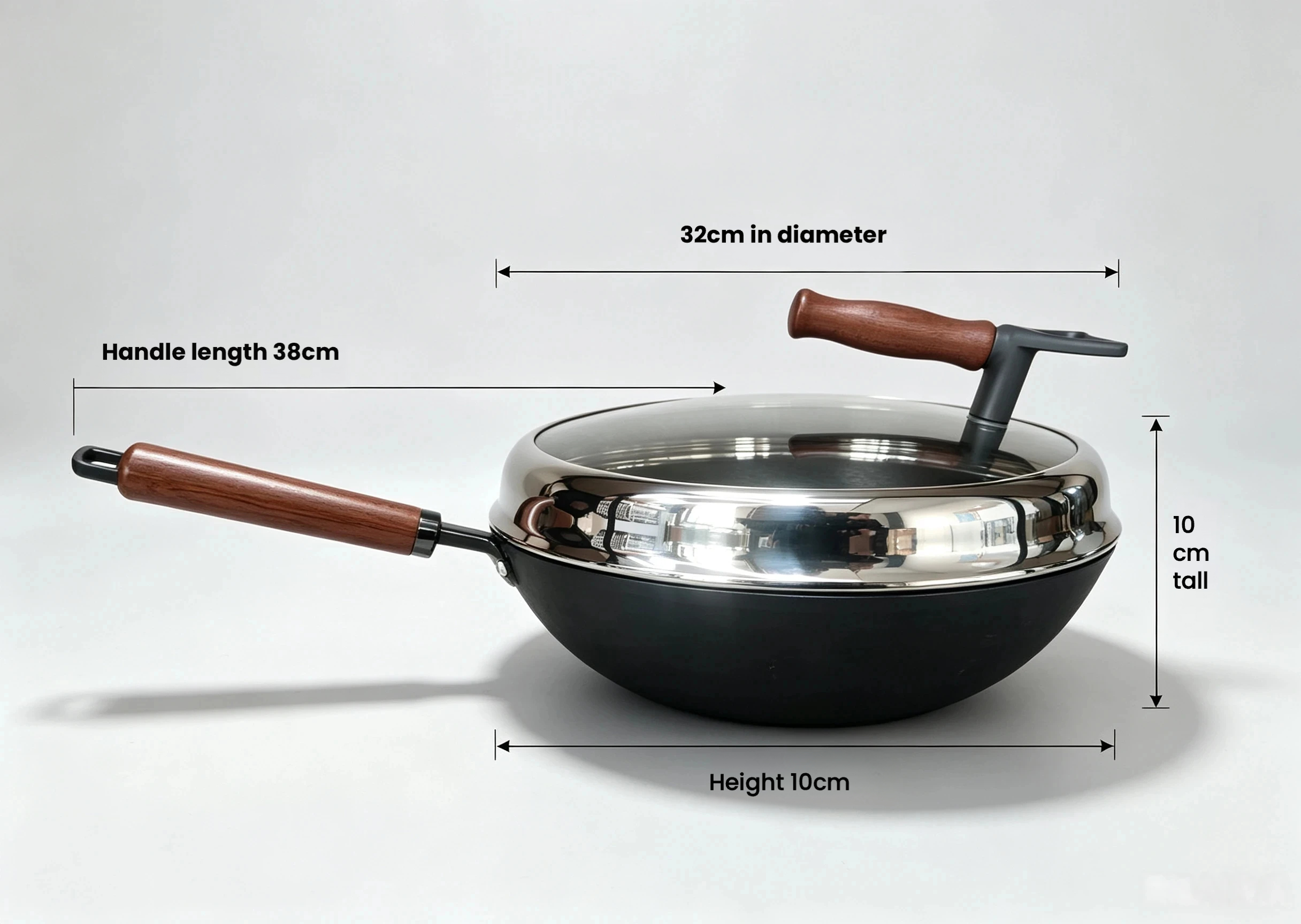 Titanium cast iron wok