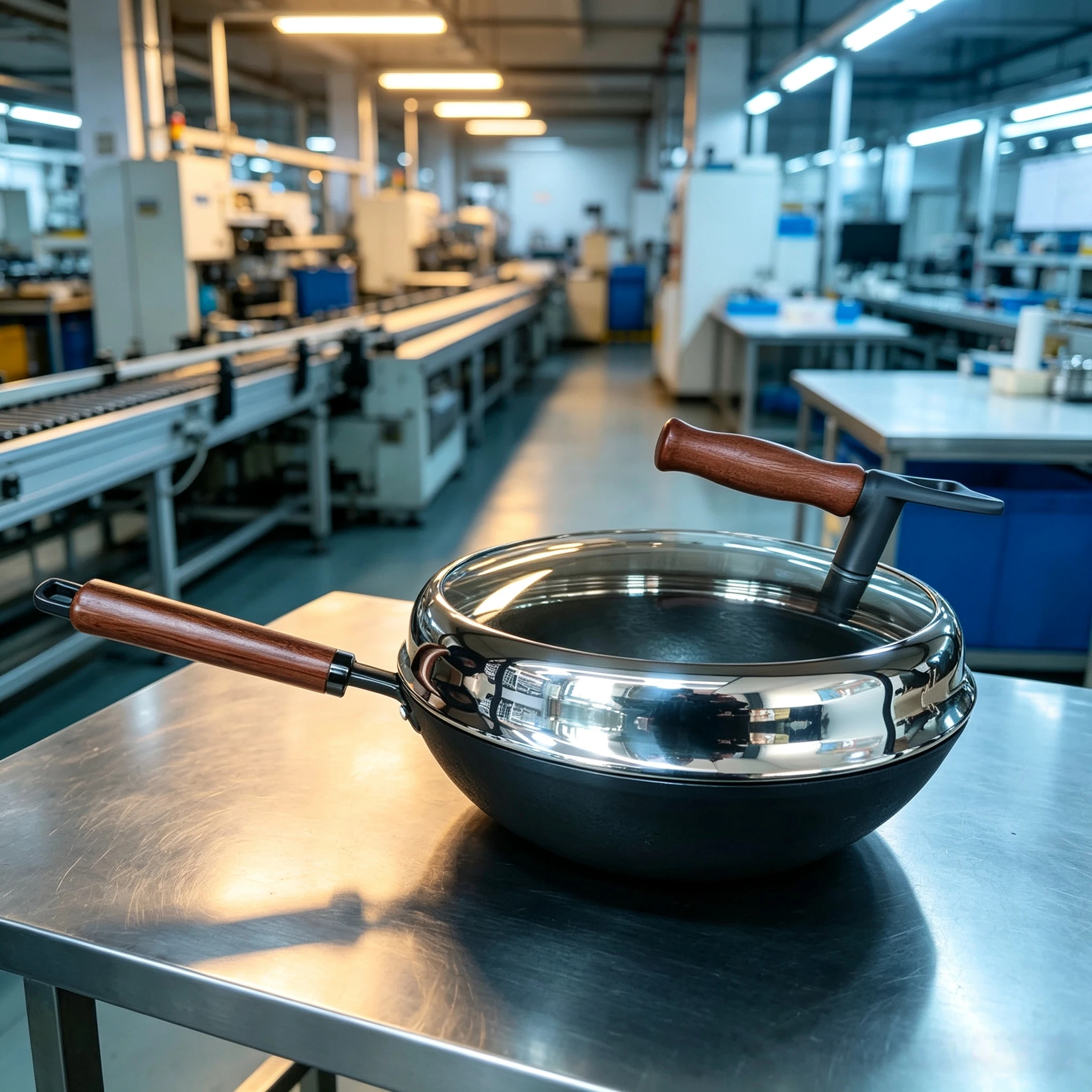 Titanium cast iron wok