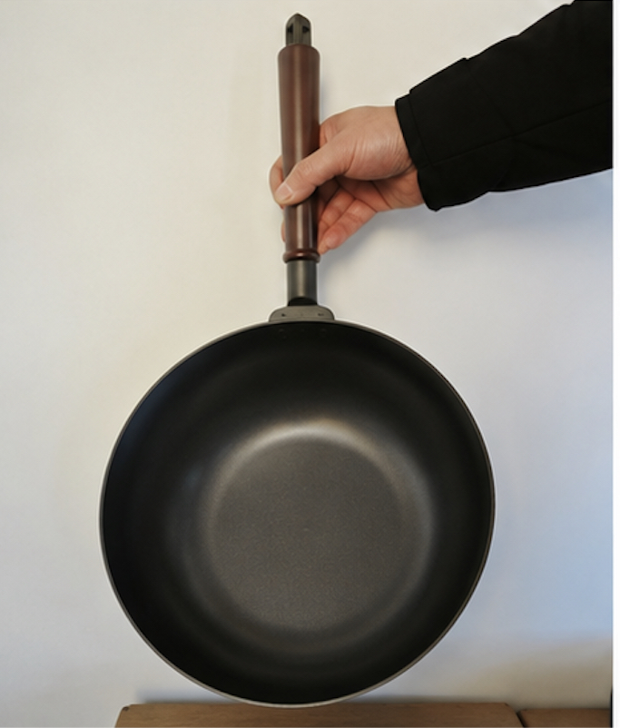 Solid Cast Iron Flat-Bottom Wok 