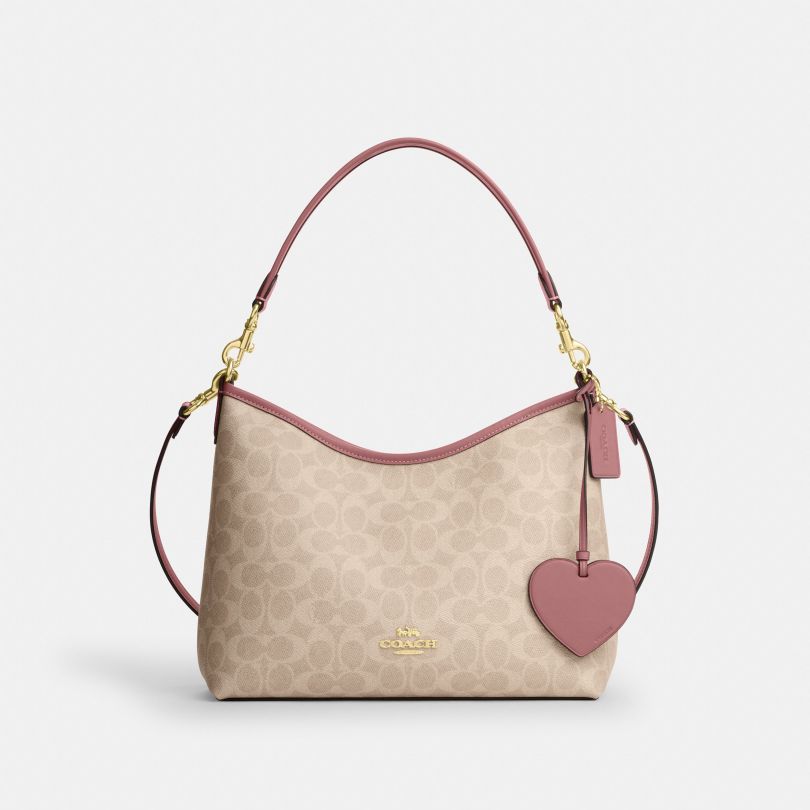 LAUREL クラシックロゴ ハートチャーム ショルダーバッグ