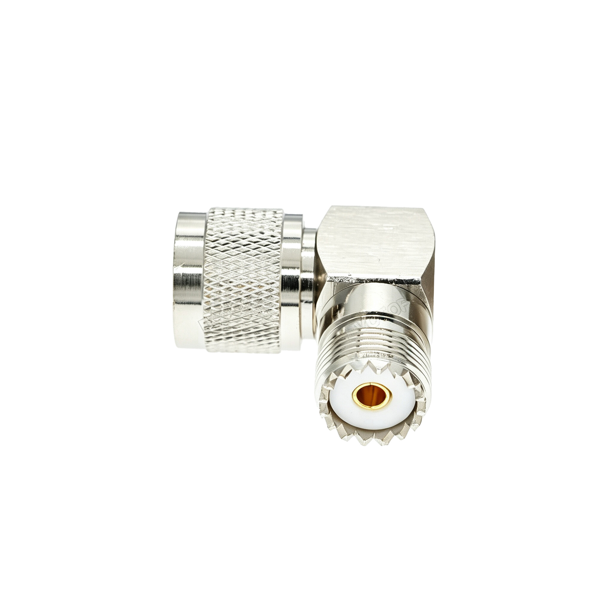 ZKT UHF Male to UHF Female 90 Degree Right Angle RF Coaxial Adapter 50 Ohm