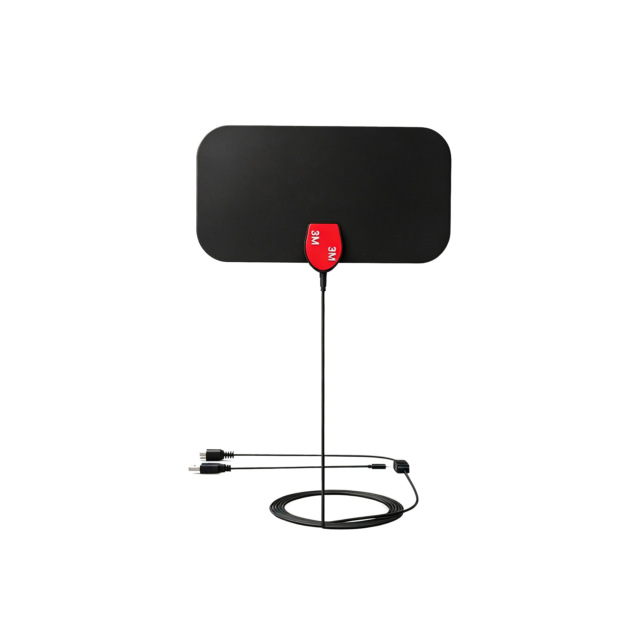 ZKT European and American HD 4K Terrestrial TV Antenna with Amplifier 210*120mm Film Dual Connector for Communication Antennas