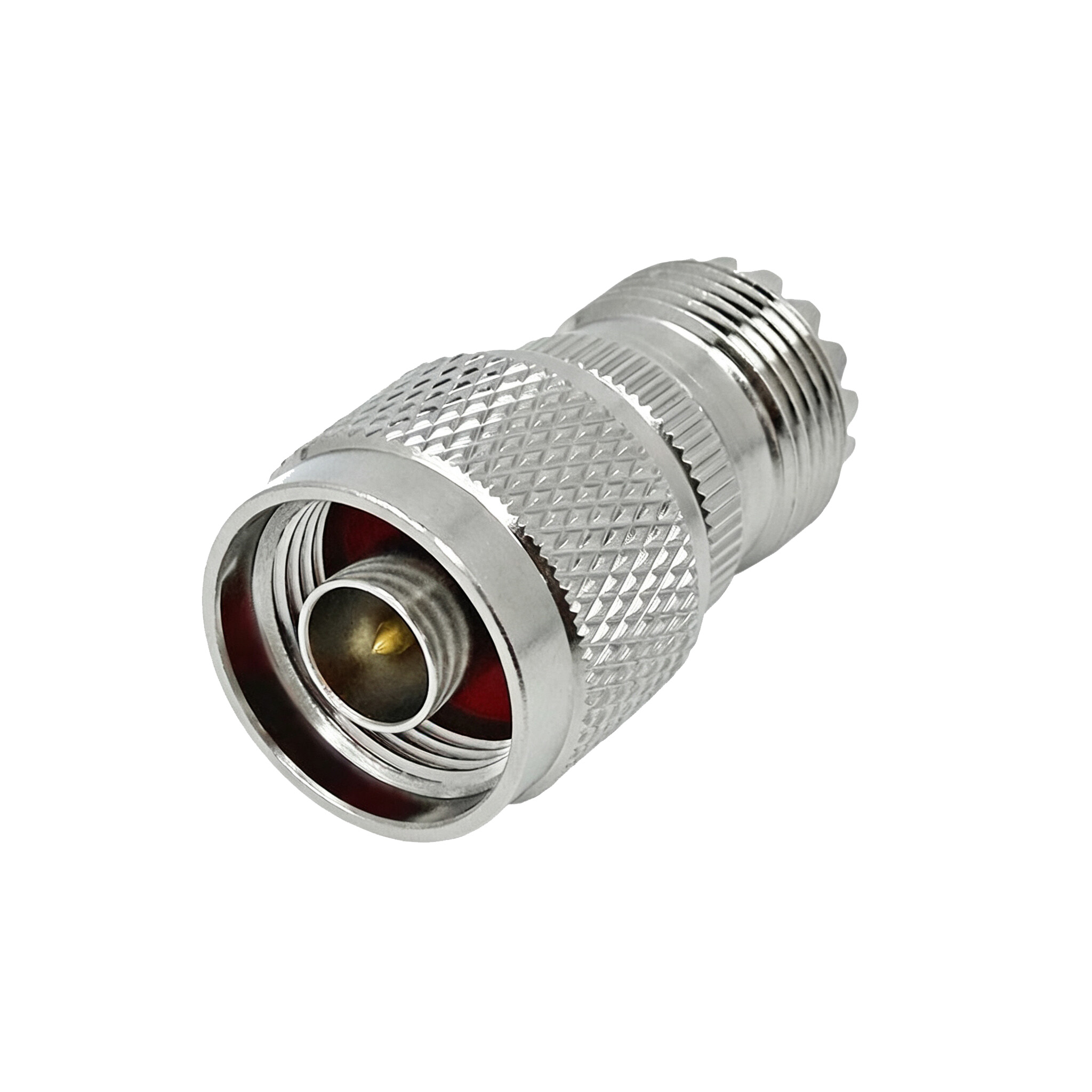 ZKT N Male to UHF Female RF Coaxial Adapter Nickel Plated Brass Straight Connector 50 Ohm