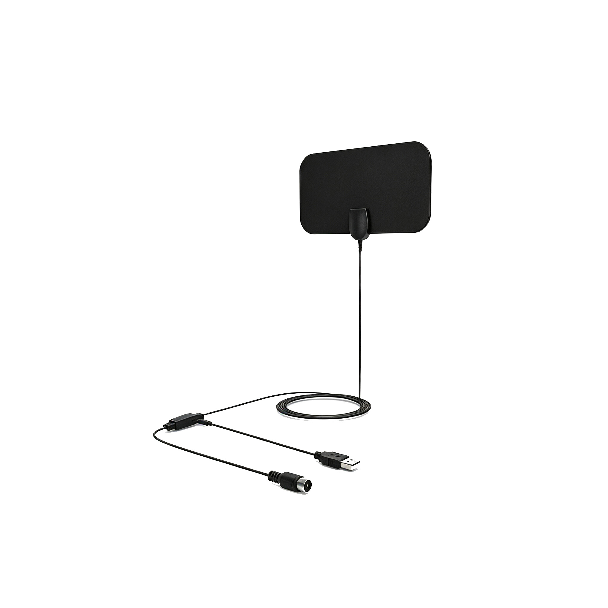 ZKT European and American HD 4K Terrestrial TV Antenna with Amplifier 210*120mm Film Dual Connector for Communication Antennas