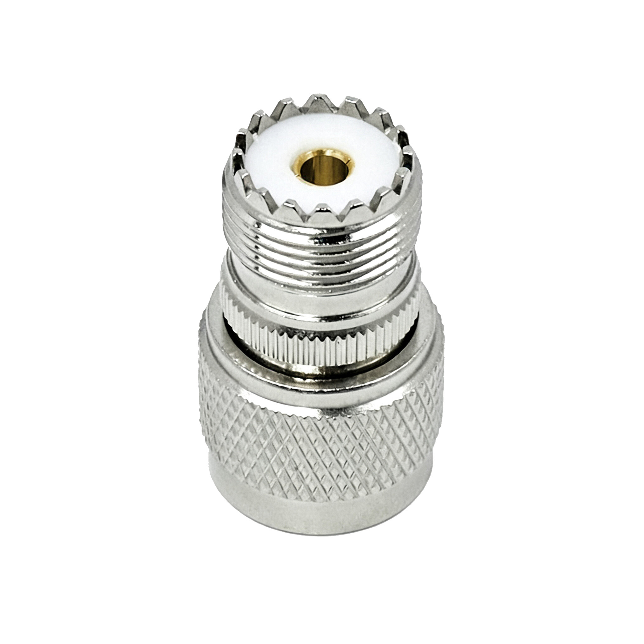 ZKT N Male to UHF Female RF Coaxial Adapter Nickel Plated Brass Straight Connector 50 Ohm