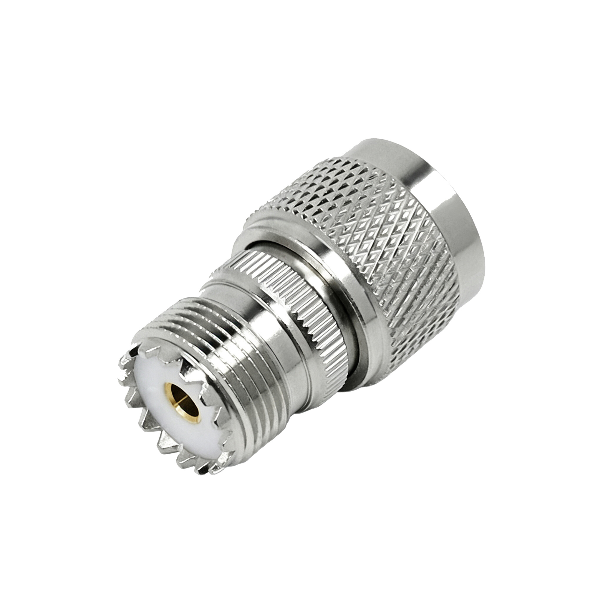 ZKT N Male to UHF Female RF Coaxial Adapter Nickel Plated Brass Straight Connector 50 Ohm