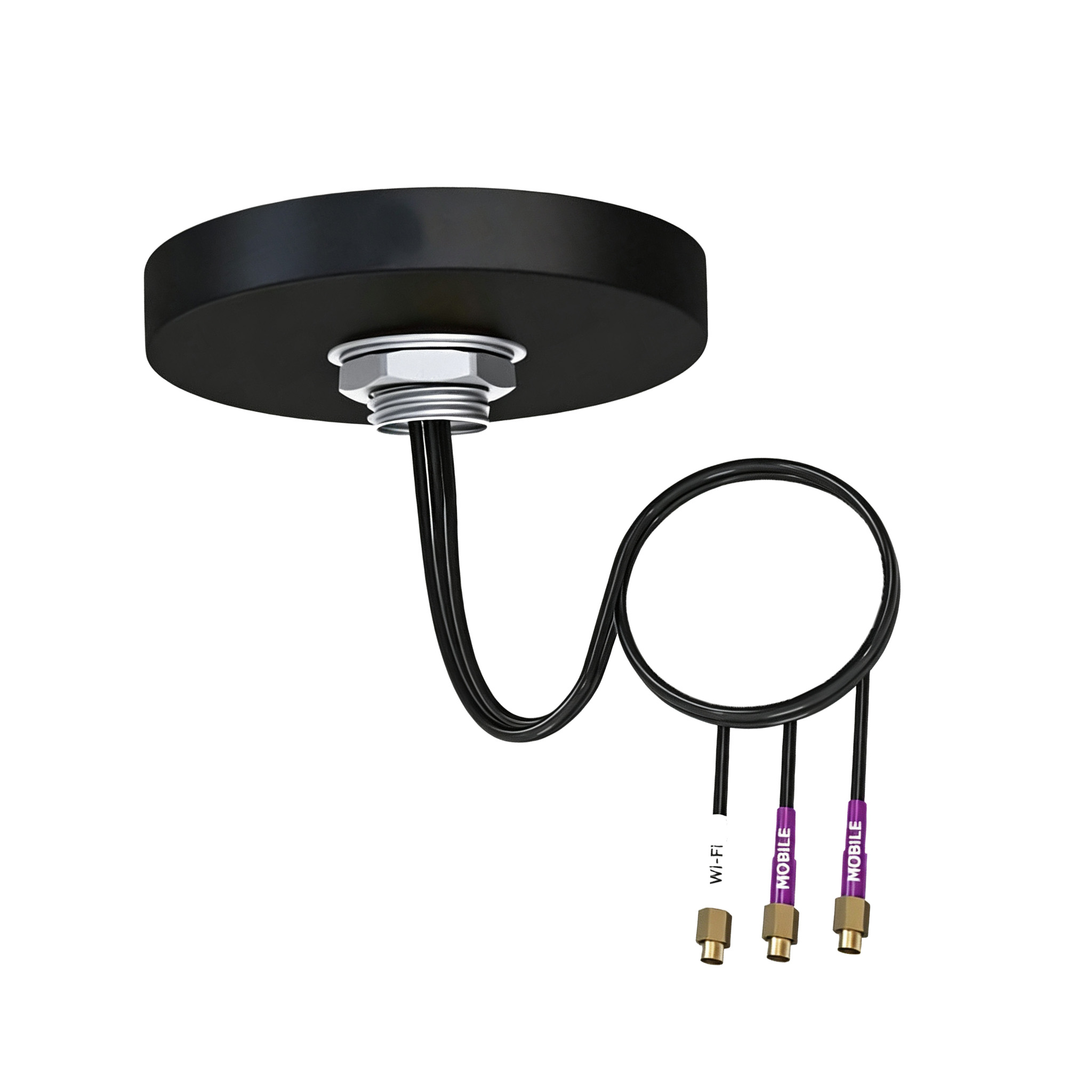 ZKT Waterproof 3-in-1 puck Low Profile 4G LTE WiFi GNSS Combo Antenna with Screw Mount