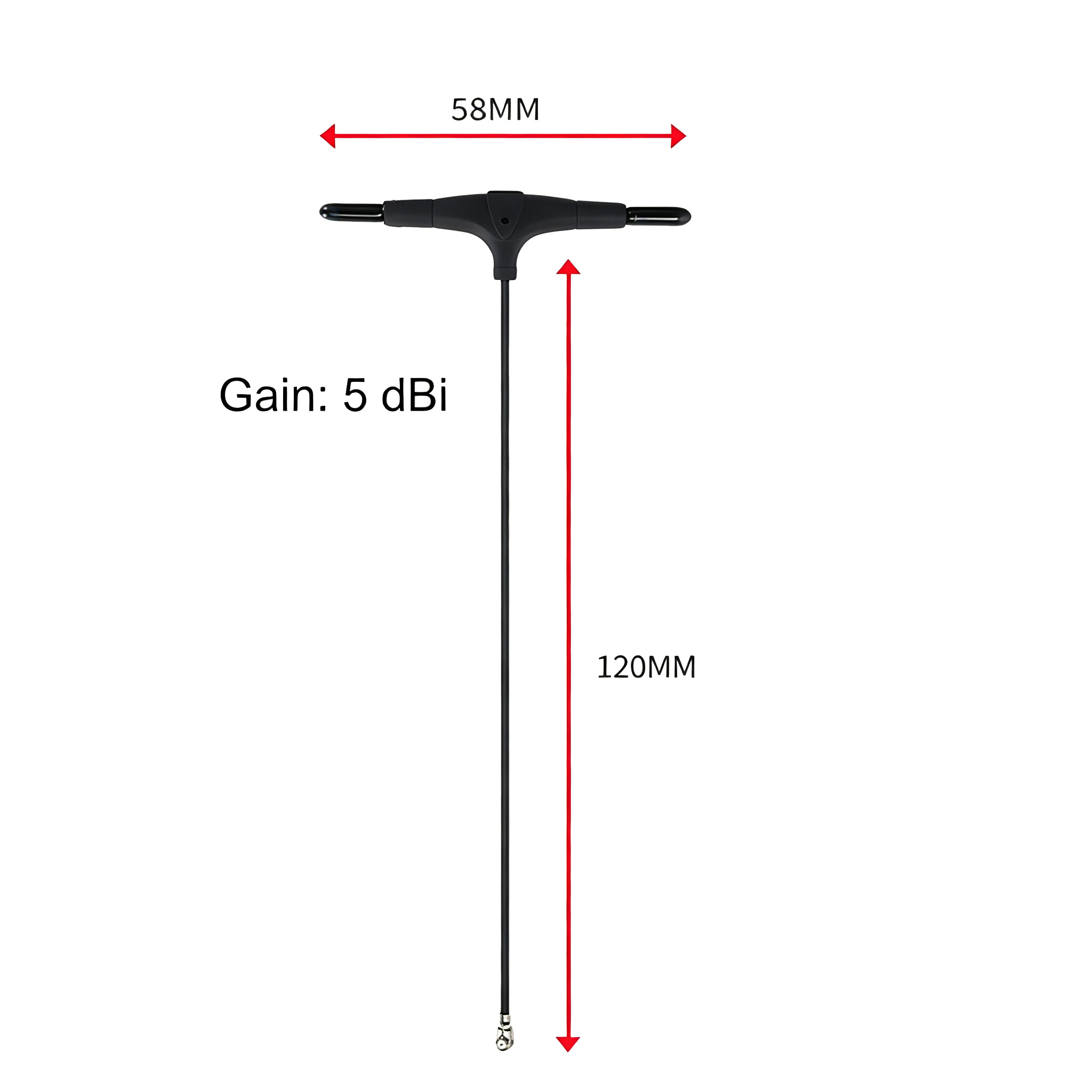 ZKT Adjustable Frequency ELRS FPV Drone T Antenna 650-915MHz IPEX1 5dBi
