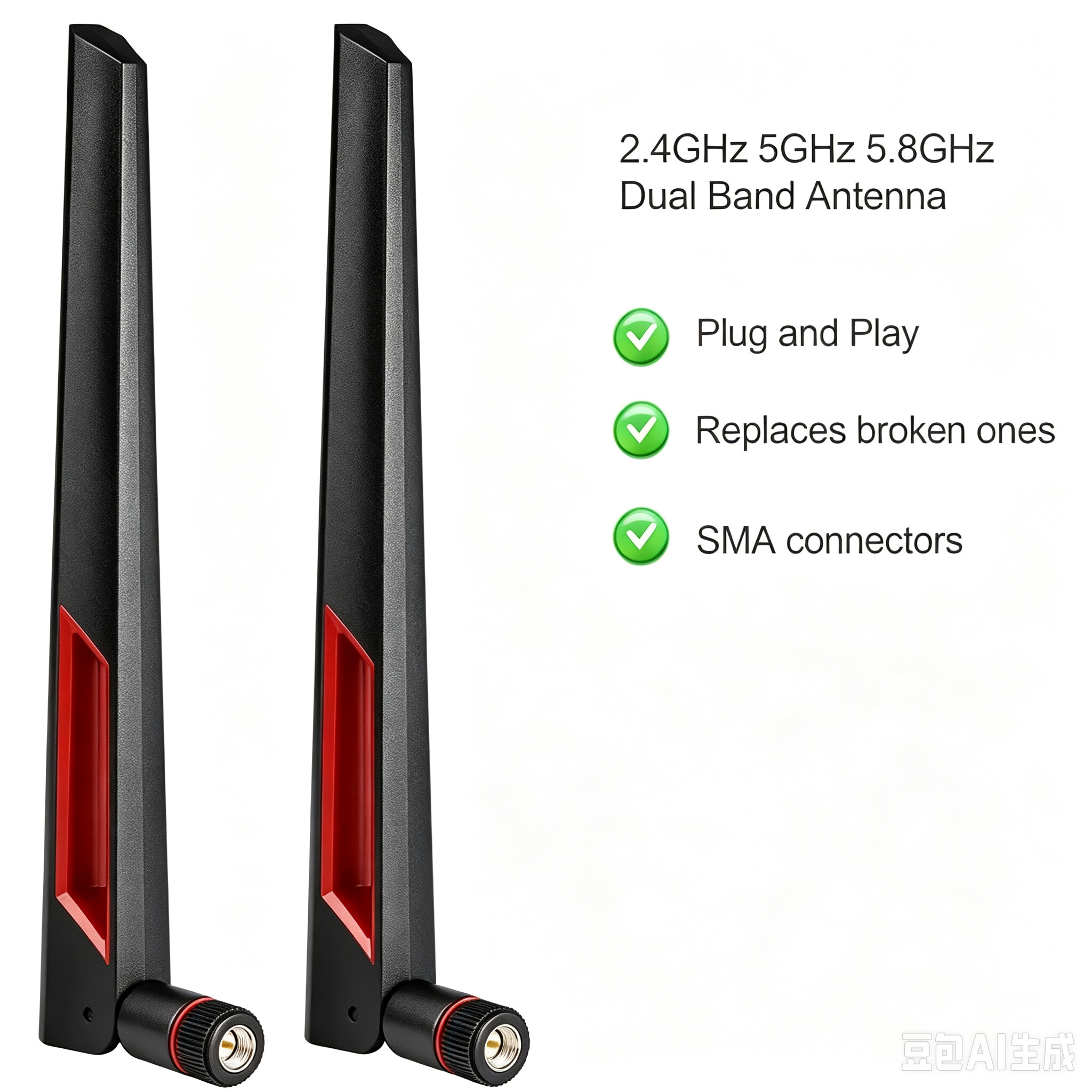 ZKT High Gain Dual Band Wifi Antenna 5G/2.4G/5.8G  for PC Desktop Computer PCI-E WiFi 6E Network Card USB Bluetooth