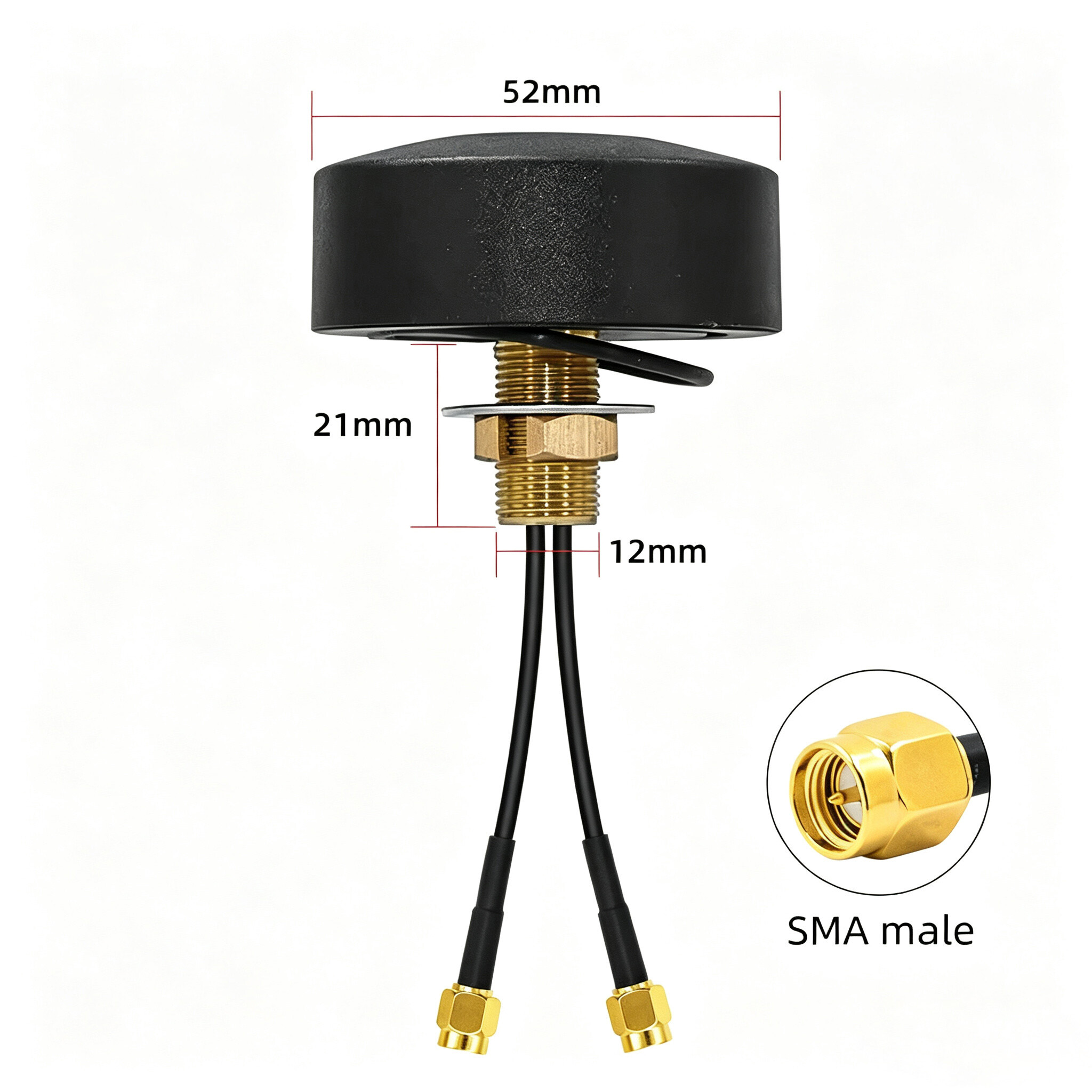 ZKT High Gain Combo External Antenna Waterproof Omni-Directional Screw Mount MIMO Outdoor 2-in-1 GPS/GSM 2.4G 3G LTE 4G 5G 